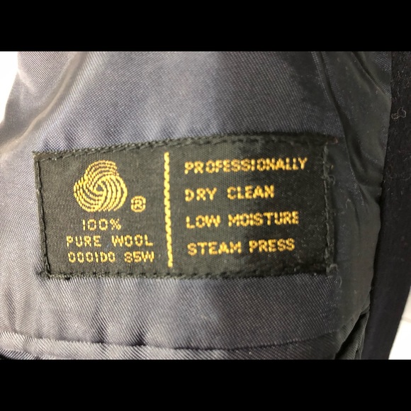 Jones New York Men’s Wool Black Sport Blazer Coat 40L Double-Breasted - Picture 6 of 7